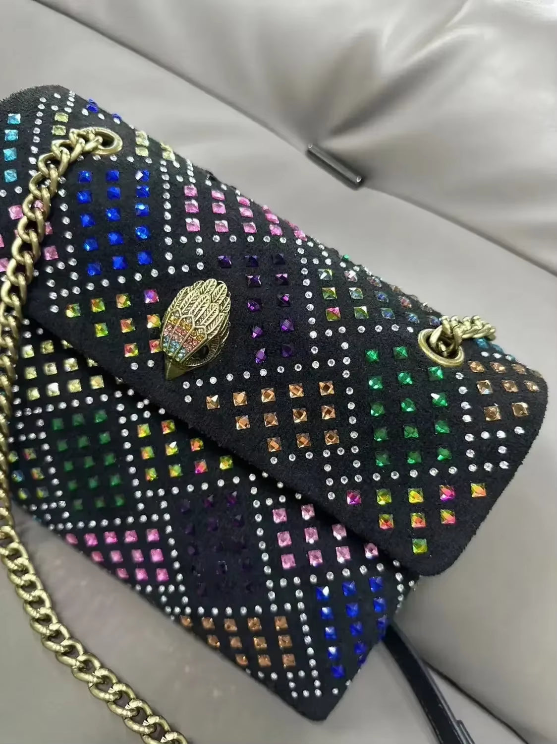 Kurt Geiger Inspired Rhinestone Crossbody Bag