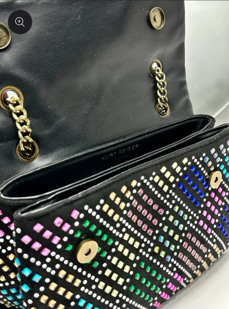 Kurt Geiger Inspired Rhinestone Crossbody Bag